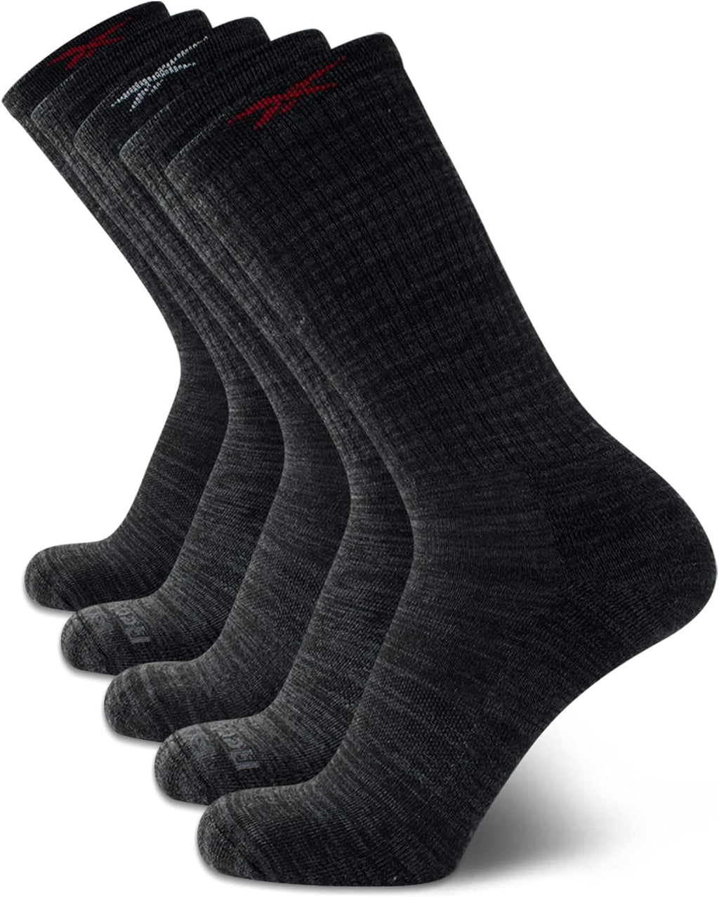 Reebok Men's Cushioned Comfort Athletic Performance High Crew Socks (5 Pack), Size 6-12.5, Ash Grey