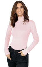 NY Threads Women's Turtleneck Long Sleeves Shirt Baby Pink