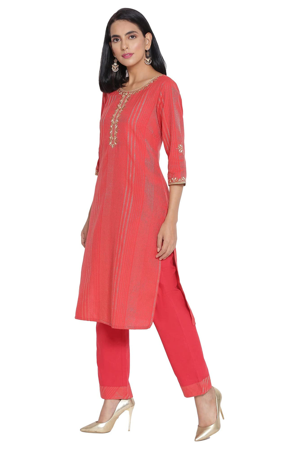 Aurelia Women'S Cotton Blend Kurta & Palazzo