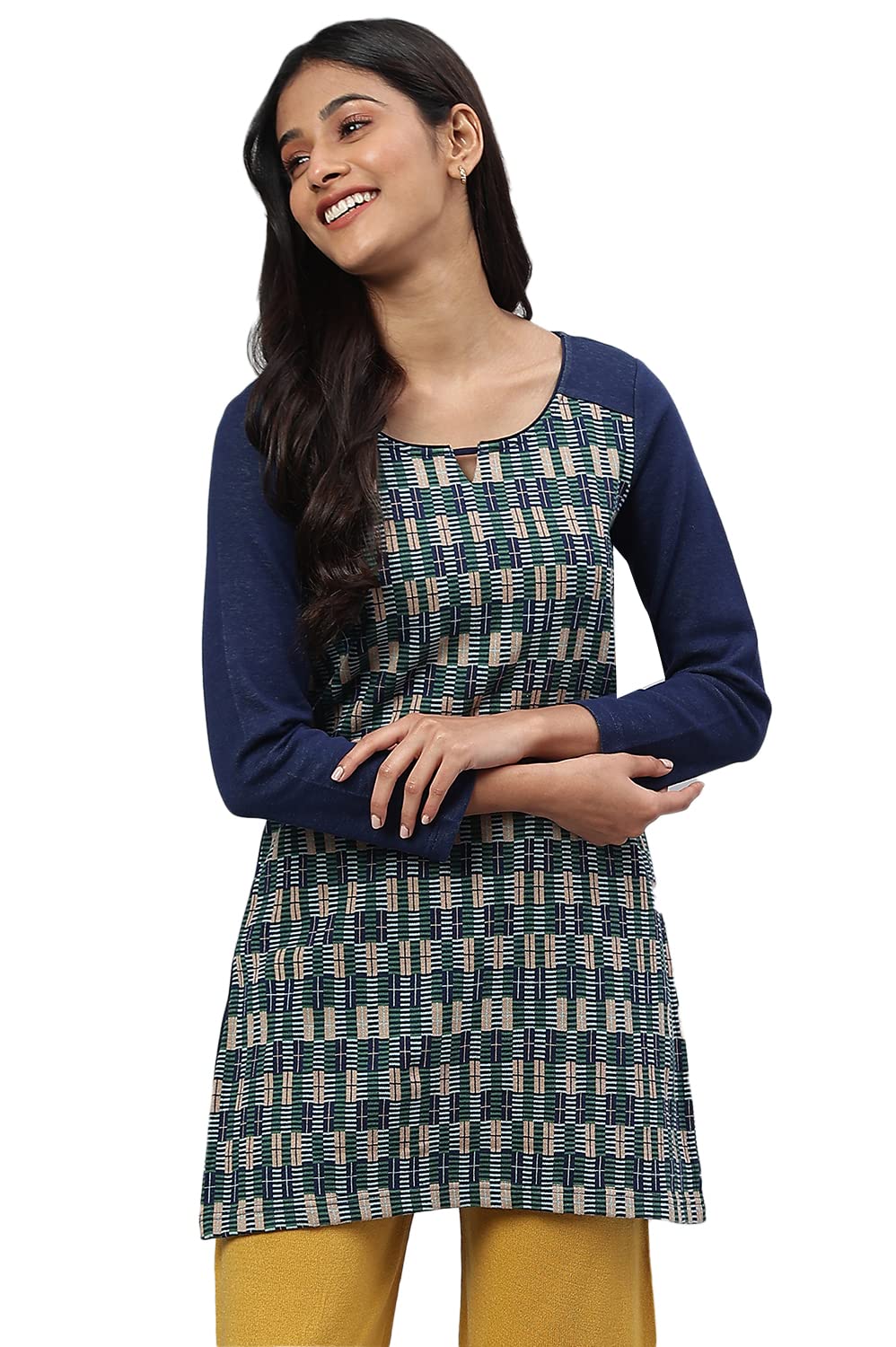 Aurelia Womens Cotton Regular Kurta (22NOA13733-703638_Blue