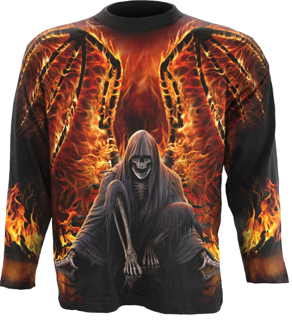 Spiral - Flaming Death - Allover Longsleeve T-Shirt Black - L
