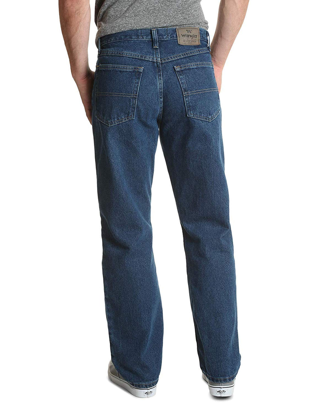 Wrangler Authentics Men's Big & Tall Classic 5-Pocket Relaxed Fit Cotton Jean, Dark Stonewash, 50W x 30L