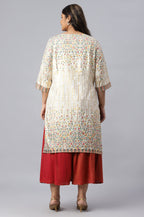 Aurelia Floral Polyester Round Neck Womens Kurta