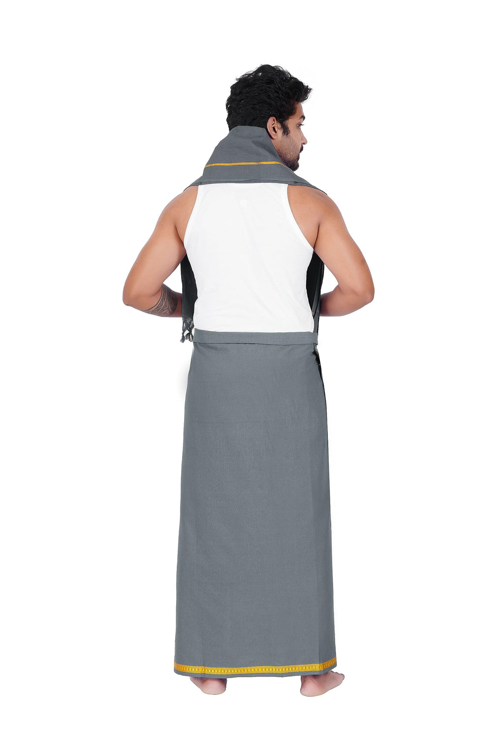 Prakasam Cotton MenS Pure Cotton Colour Dhoti (1.26X1.90Mtrs) With Matching Towel (0.74X1.50Mtrs) Set