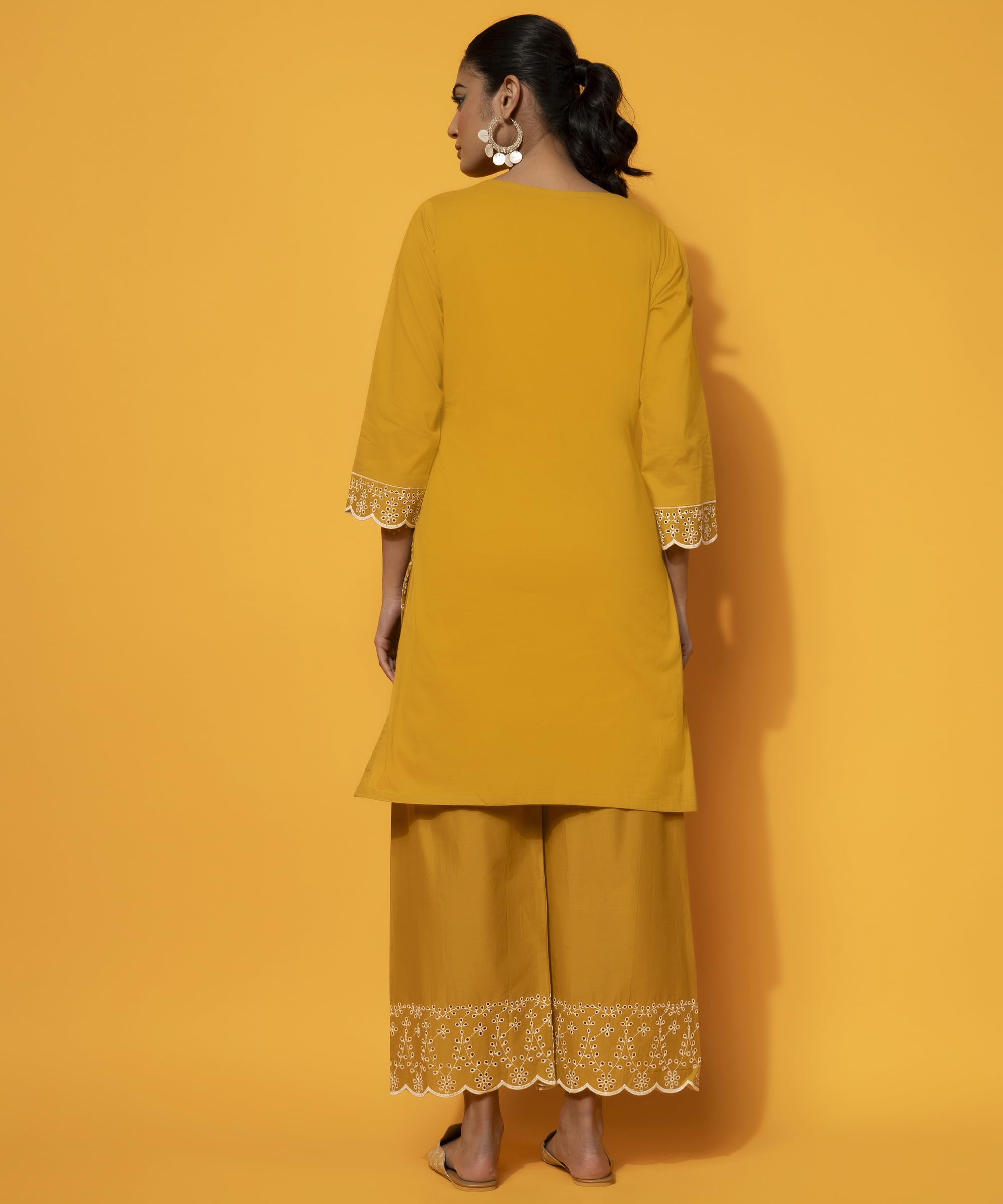 Libas WomenS Cotton Co-Ords (27370_Mustard