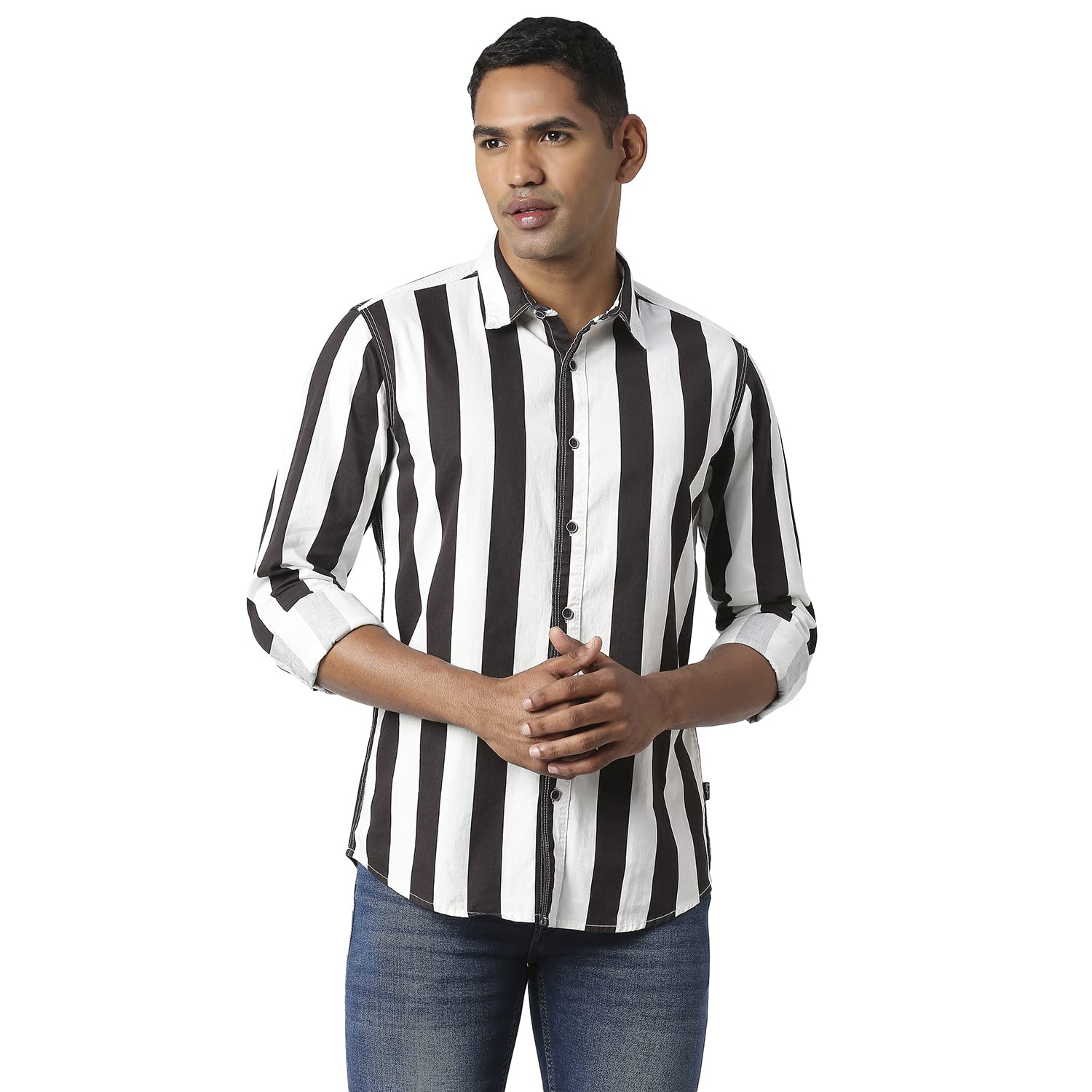 Pepe Jeans MenS Regular Fit Shirt (Pm308156999L_Black