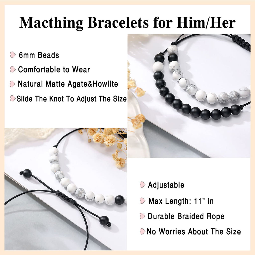 UNGENT THEM Gifts for Him Boyfriend from Girlfriend Matching Couples Bracelets Distance Relationship Pinky Promise Valentines Sw