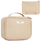 Narwey Travel Makeup Bag Large Cosmetic Bag Make up Case Organizer for Women (Brown)