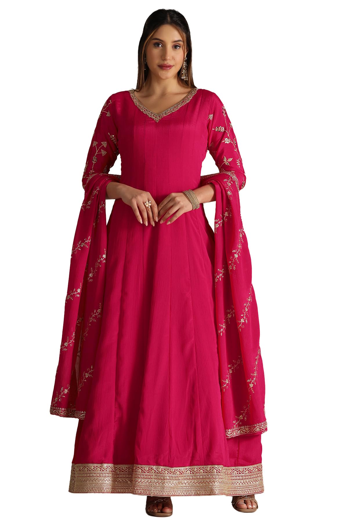 Soch Women Chinon Embroidered Gown with Zari