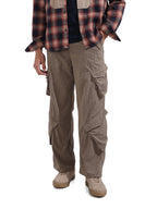 The Indian Garage Co Mens Baggy Mid-Rise Textured Cargo Pants