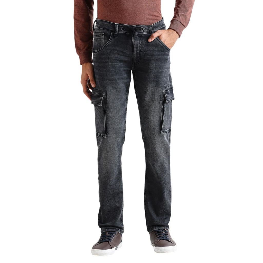Black Mid Rise Tapered Jeans