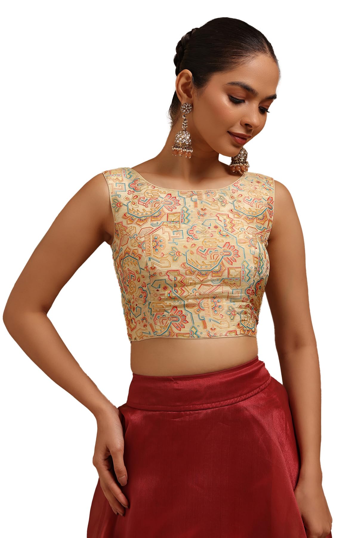 Soch Women Tussar Ethnic Motifs Padded Blouse