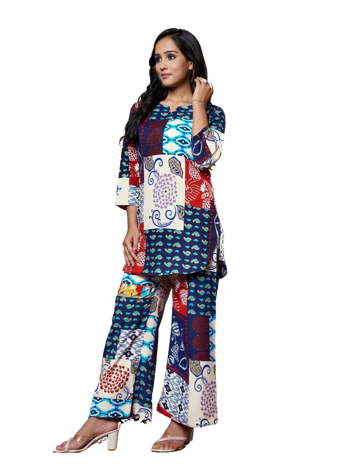 Greciilooks Women Rayon Blend Ethnic Wear Kurta Co-Ord Set (Gl-K-W1728&Tr819-3Xl Peach)