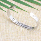 JoycuFF Inspirational Gifts for Women Recovery Jewelry for Girls Birthday Gift Ideas Personalized Engraved Stainless Steel Cuff