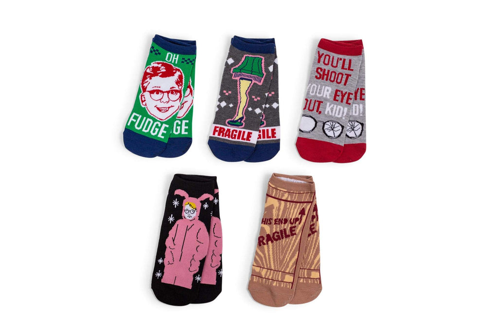 A Christmas Story Low-Cut Unisex Ankle Socks 5-Pair Gift Set | Christmas Socks, Casual Ankle Socks Multipack | Novelty Socks For