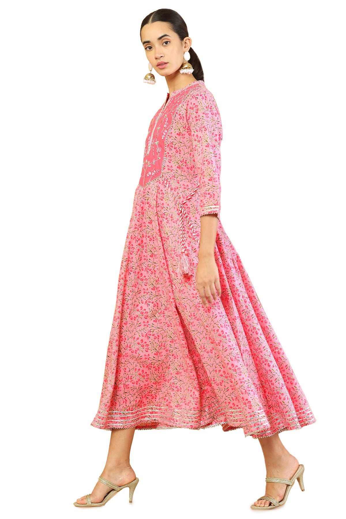 Soch Women Pink Cotton Kurti