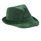 blinkee Glittery Finish Soft Green Fabric Fedora Hat Non Light Up