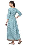 Stylum WomenS Printed & Embroidered Rayon Flared Kurta