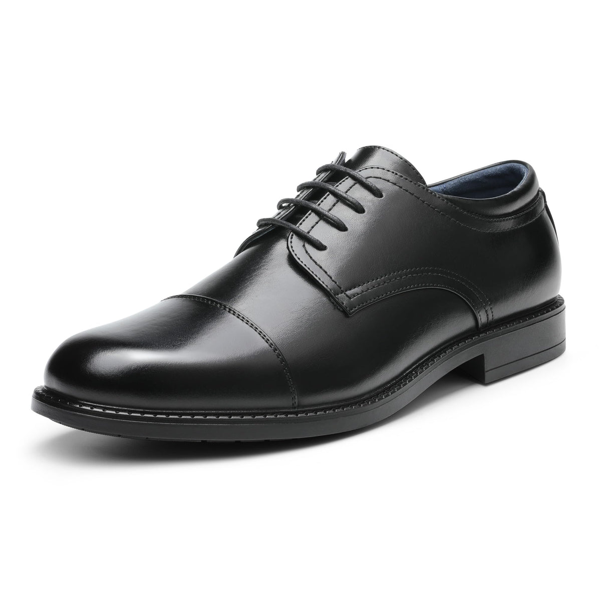 Bruno Marc Mens Dress Oxford Shoes Classic Lace Up Formal Cap Toe Shoes, Black, 8 8