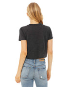 Ladies Flowy cropped T-Shirt - WHITE - S(D0102H7WZJ6)