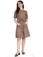 Greciilooks Women Rayon Fancy Regular Fit Kurti (Beige, Large)