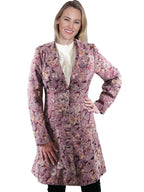 BERRY JACQUARD PRINT FROCK COAT