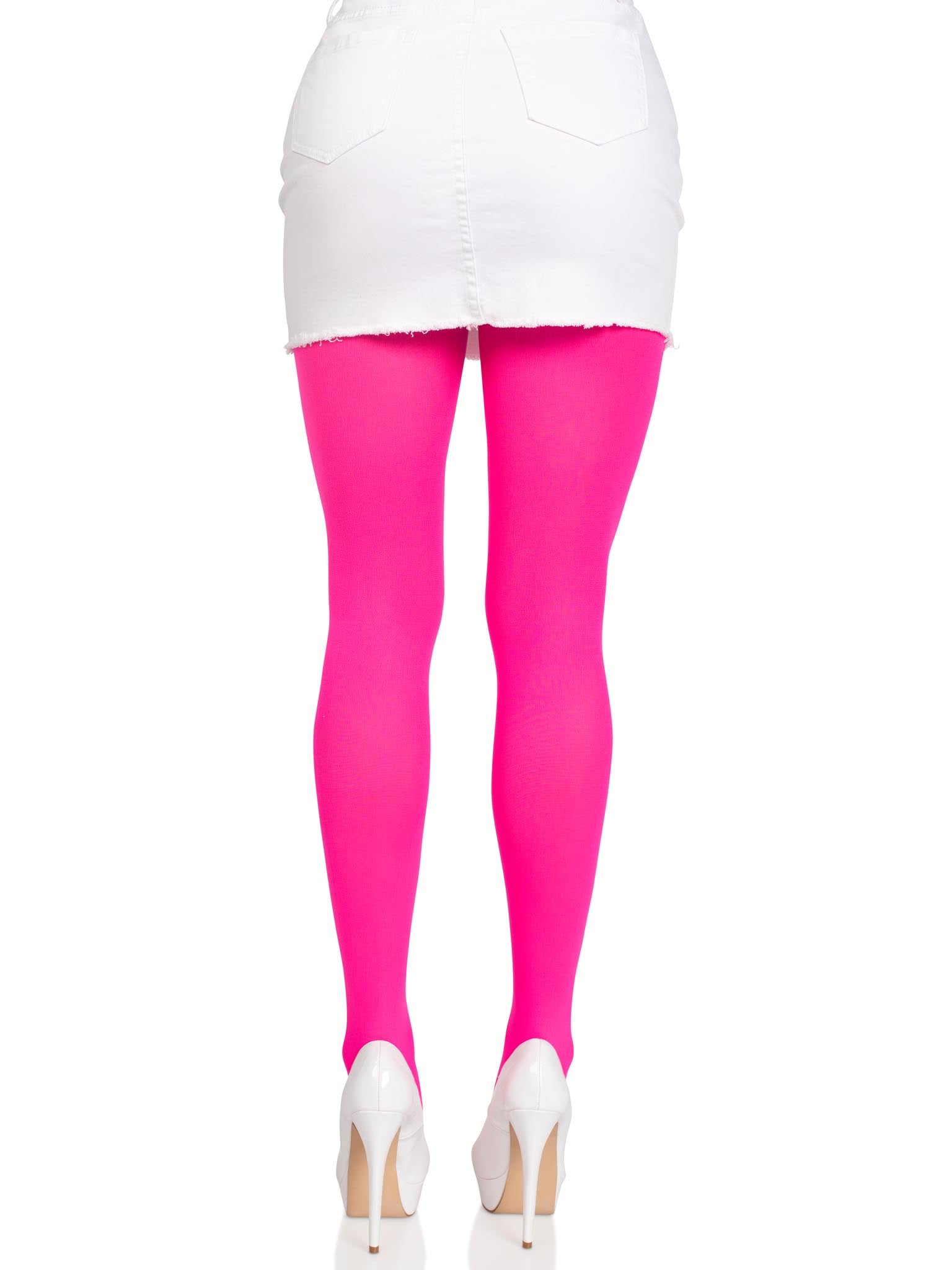 NYLON TIGHTS O/S NEON PINK O/S