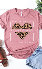 Free Spirit Leopard Heart Graphic Tee T-Shirt PLUS