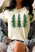 Forest Pine Trees Camping Graphic Tee T-Shirt