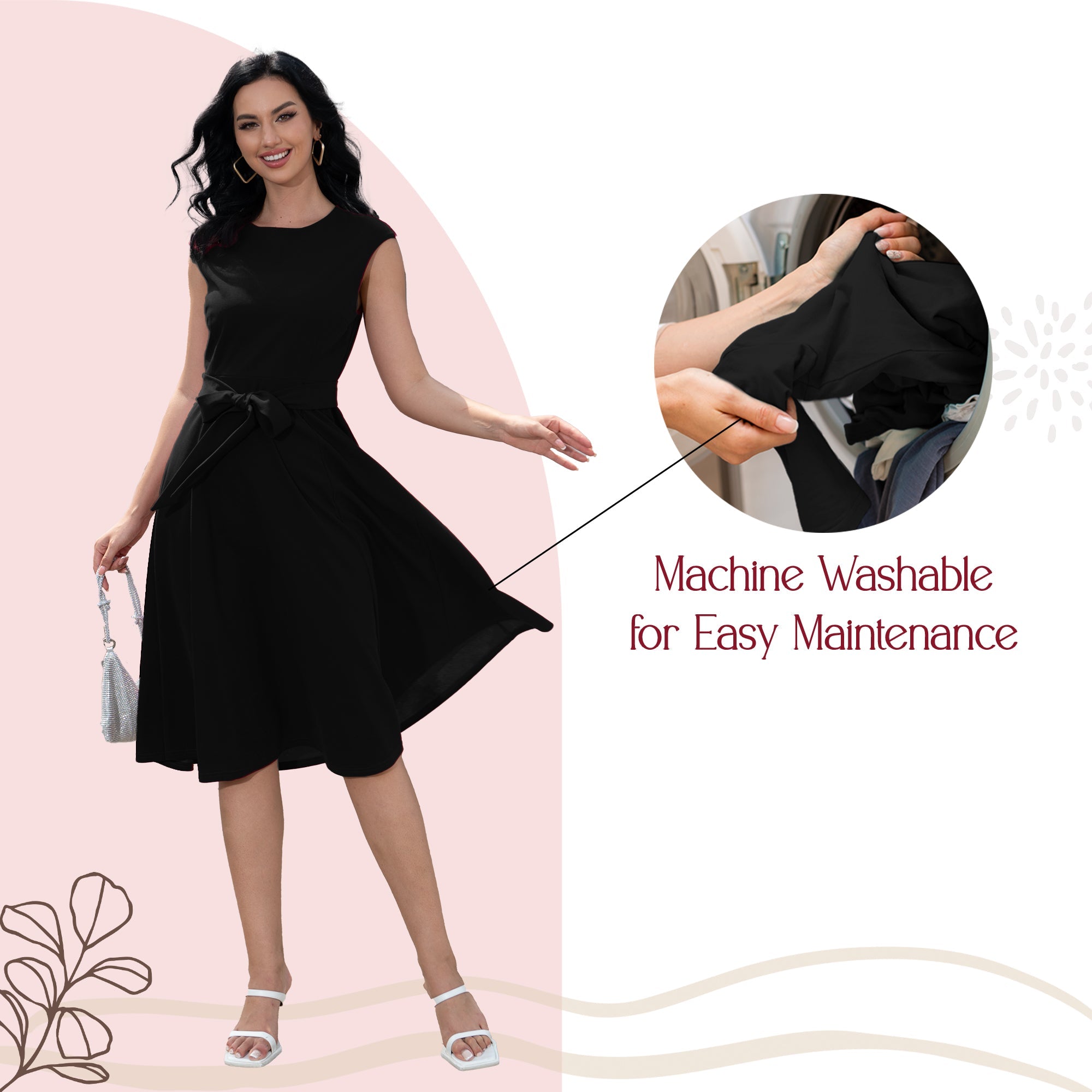 Womens Vintage Dresses - Bridesmaid & Prom Dress - Black