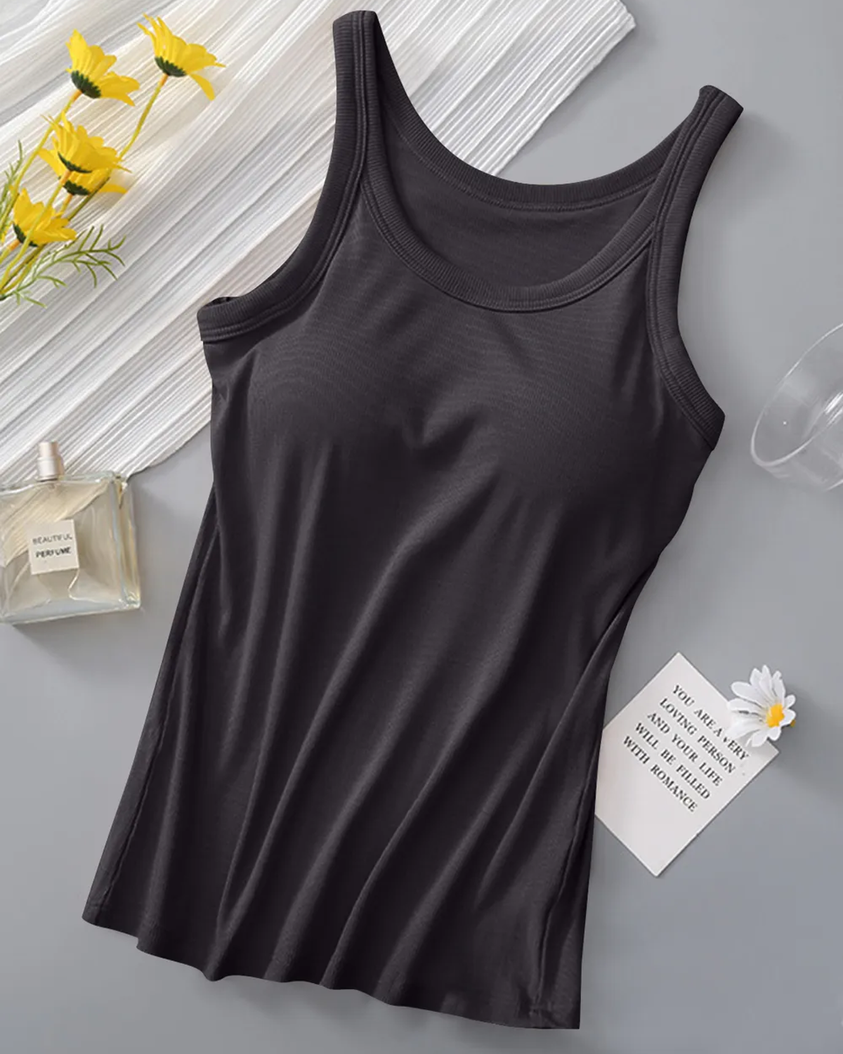 Round Neck Tank with Bra