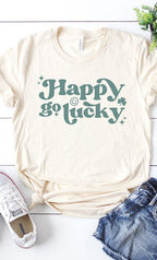 Vintage Happy Go Lucky Graphic Tee T-Shirt PLUS