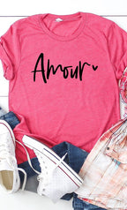 Amour Valentines Graphic Tee T-Shirt PLUS