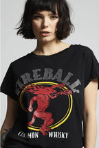 Fireball Rhinestone Graphic Tee T-Shirt