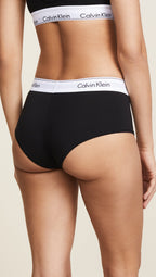 Calvin Klein Women's Modern Cotton Boyshort Panty, Black, Large