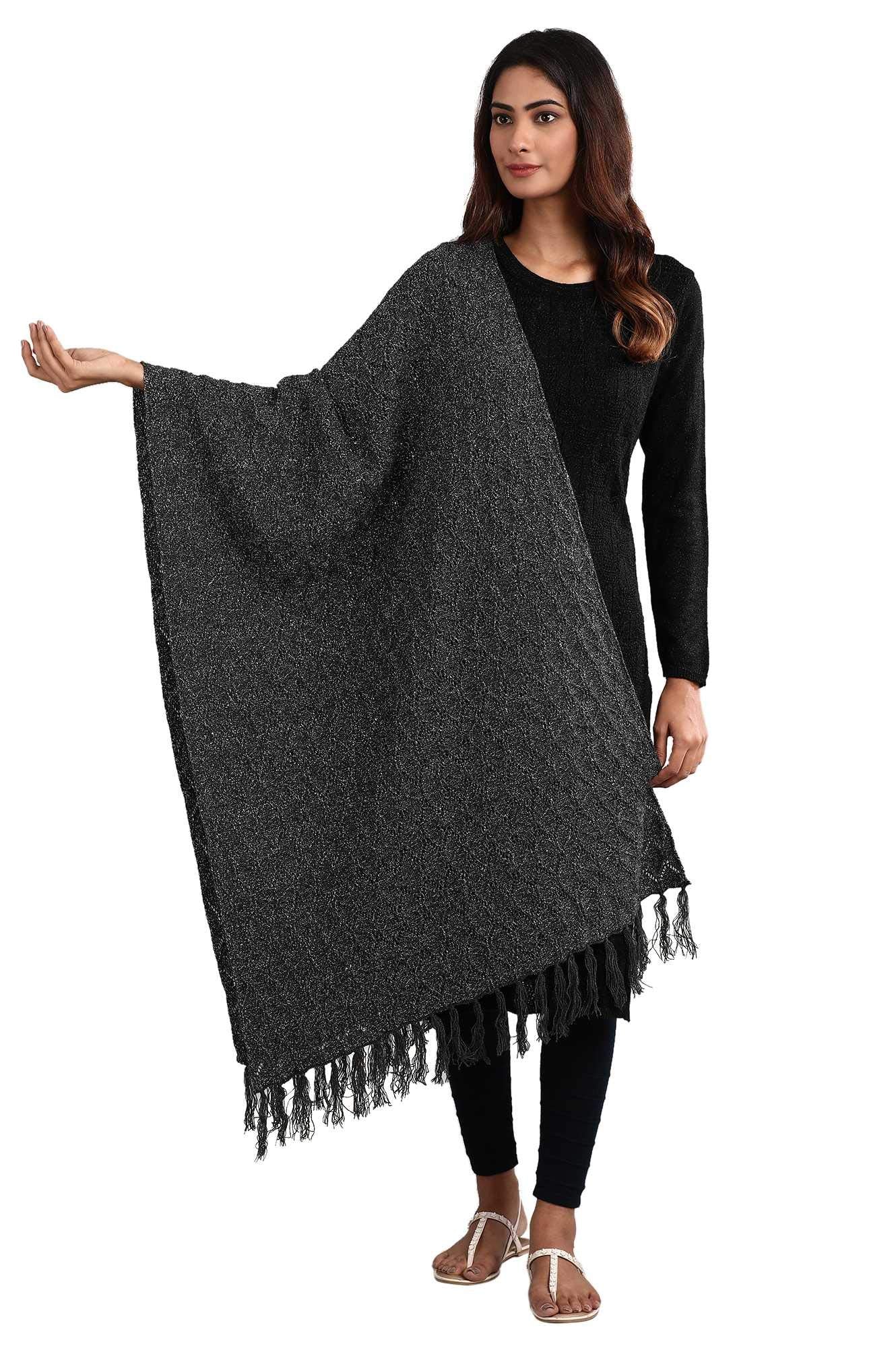Aurelia Grey Knitted Shawl, one size