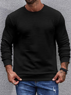 Noble Monk MenS Solid Round Neck Sweatshirt | Full Sleeves | Casual Sweatshirt For Men Black