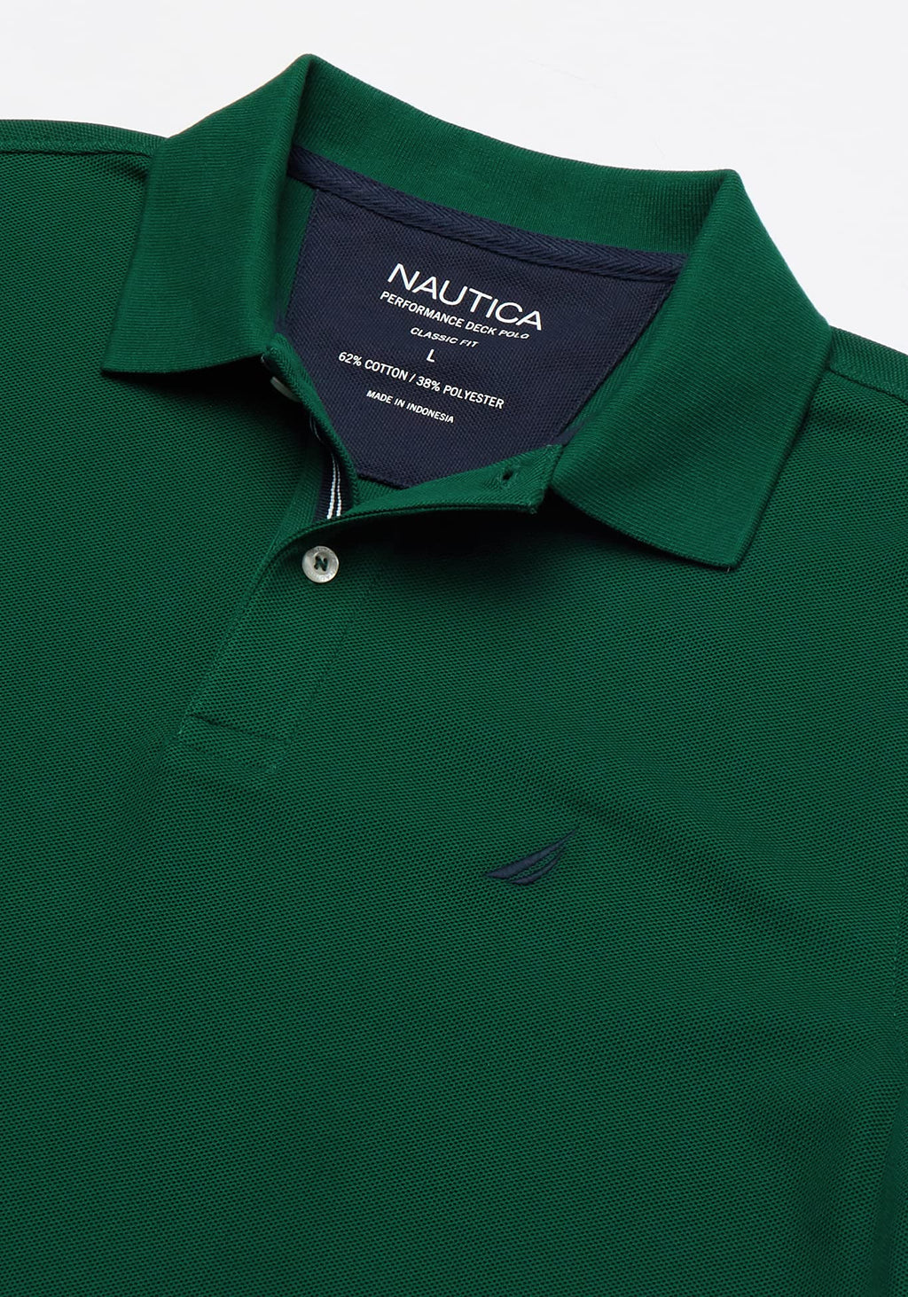 Nautica mens Classic Short Sleeve Solid Polo Shirt, Tidal Green, Large US