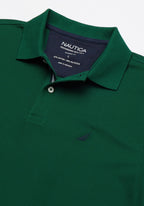 Nautica mens Classic Short Sleeve Solid Polo Shirt, Tidal Green, Large US