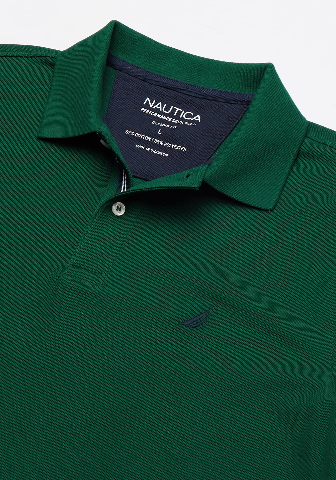 Nautica mens Classic Short Sleeve Solid Polo Shirt, Tidal Green, Large US