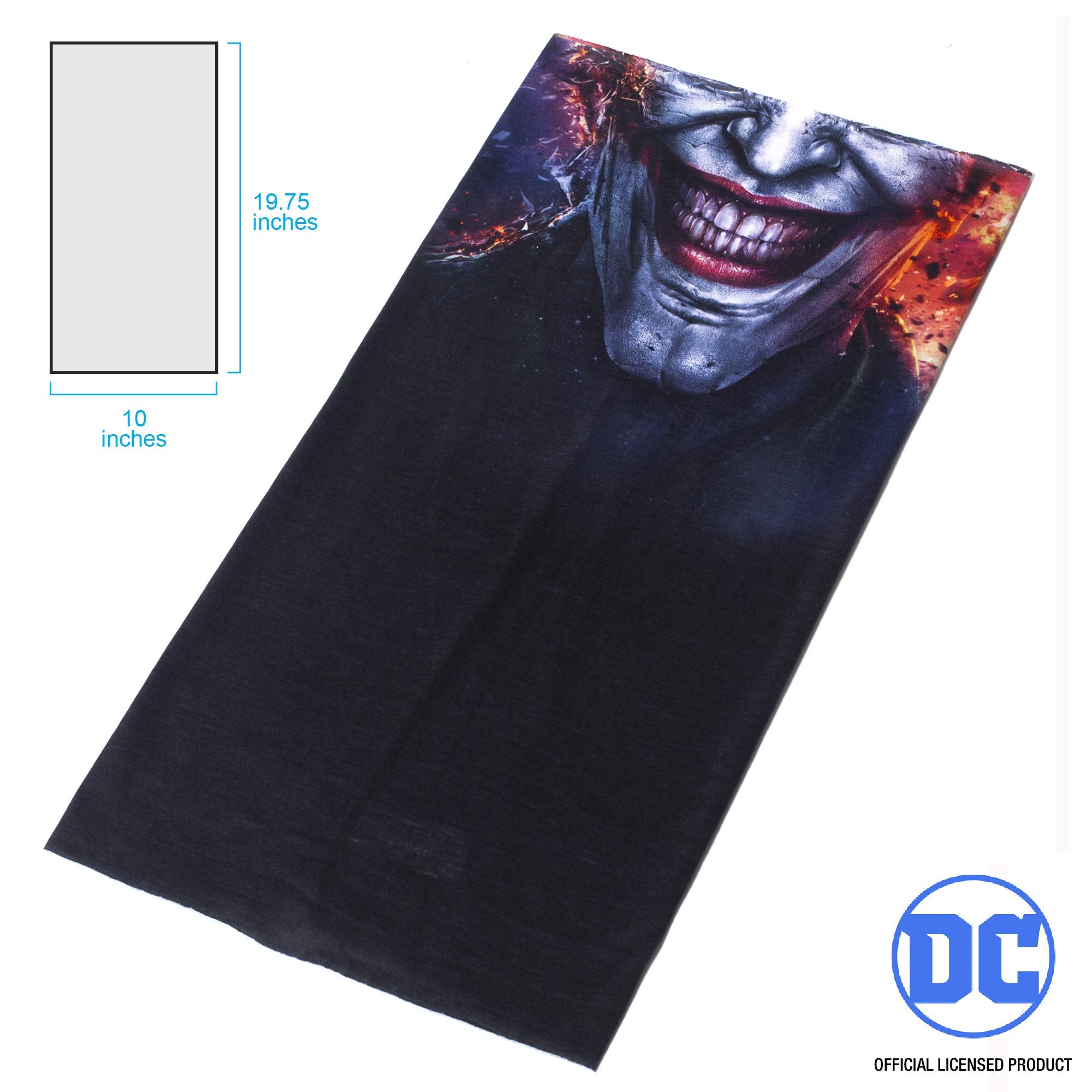 Concept One DC Comics The Joker Multi-Purpose Neck Gaiter Scarf Bandana, Black, One Size