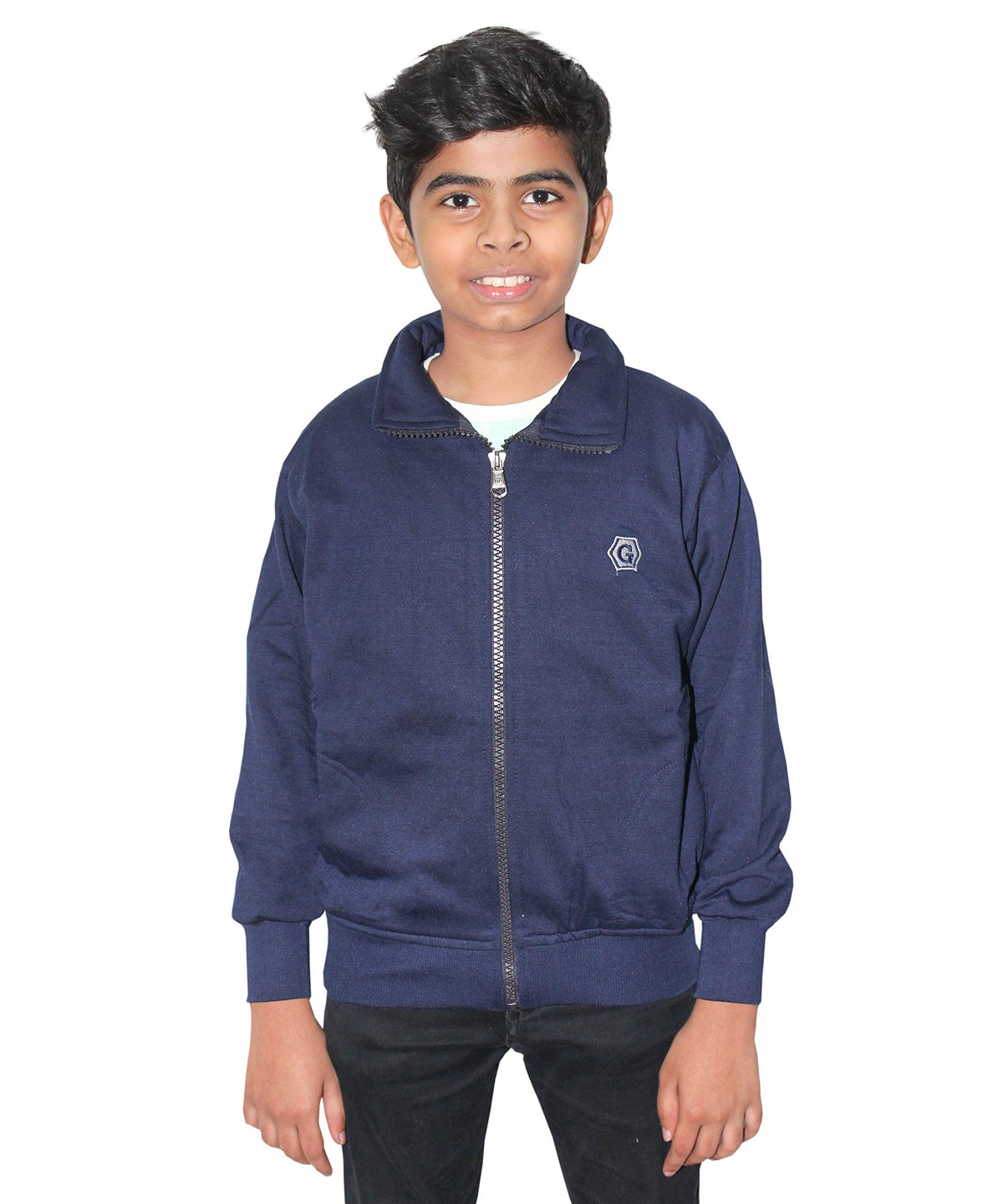 Goodluck Boys Full Sleeve Collar Sweatshirt (67 Years 26 Size) Navy Blue 6-726