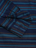 Dennis Lingo MenS Slim Fit Striped Casual Shirt (Blue1)