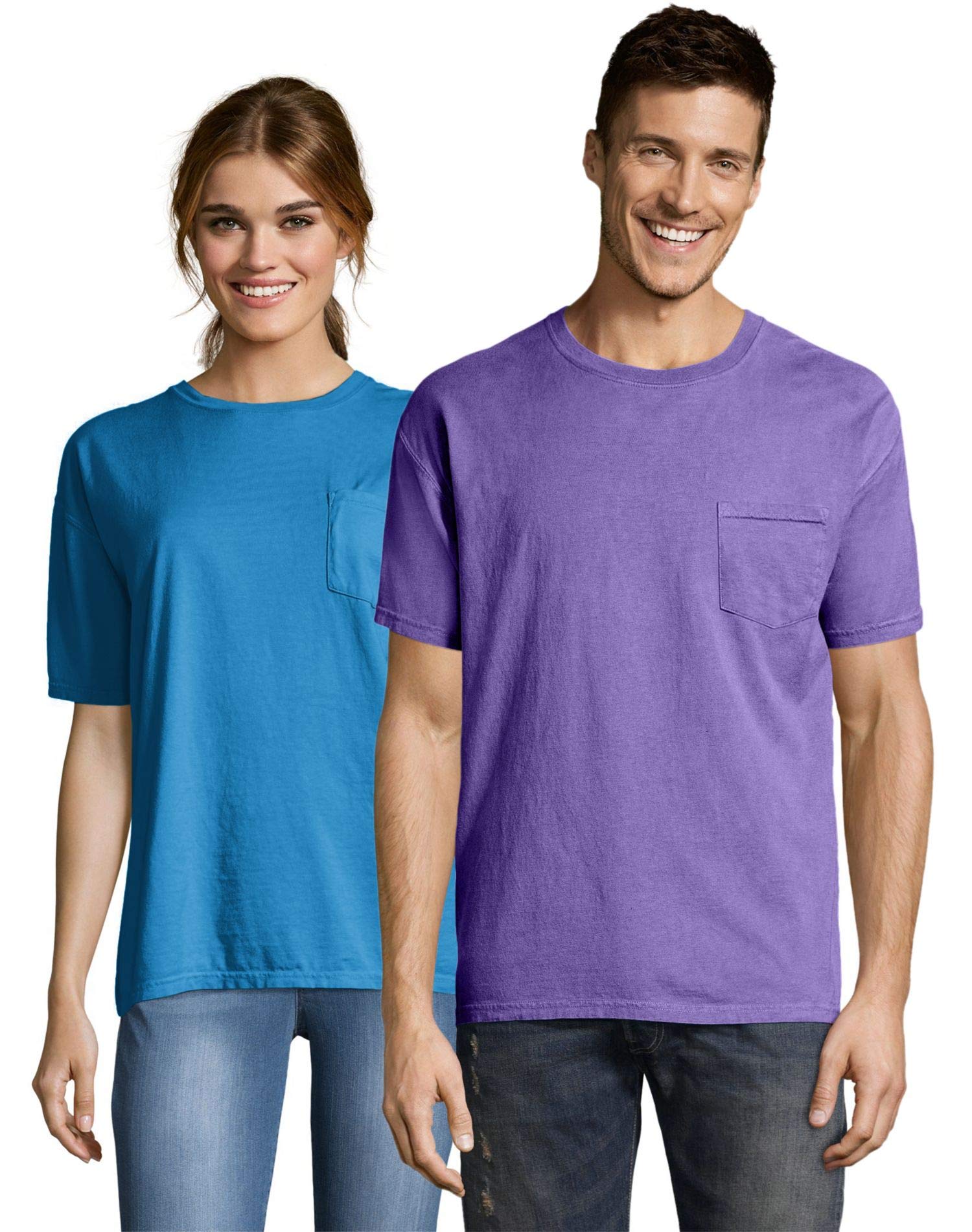 Unisex garment-Dyed T-Shirt with Pocket - BLAcK - S(D0102H7Y868)