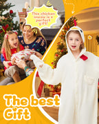 CANASOUR Unisex Halloween Kids Chicken Onesie For 10-12 Years Girls Costume Party Cosplay Pyjamas (Height 56-59    10 Years,Chic