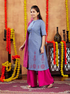 Aarika Girls Cotton Regular Tunic Shirt (KURTI-K-42_Blue_14 Years-15 Years)