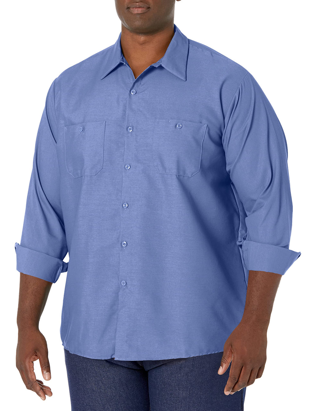 Red Kap Mens Industrial Work Shirt, Regular Fit, Long Sleeve, Petrol Blue, 4X-Large