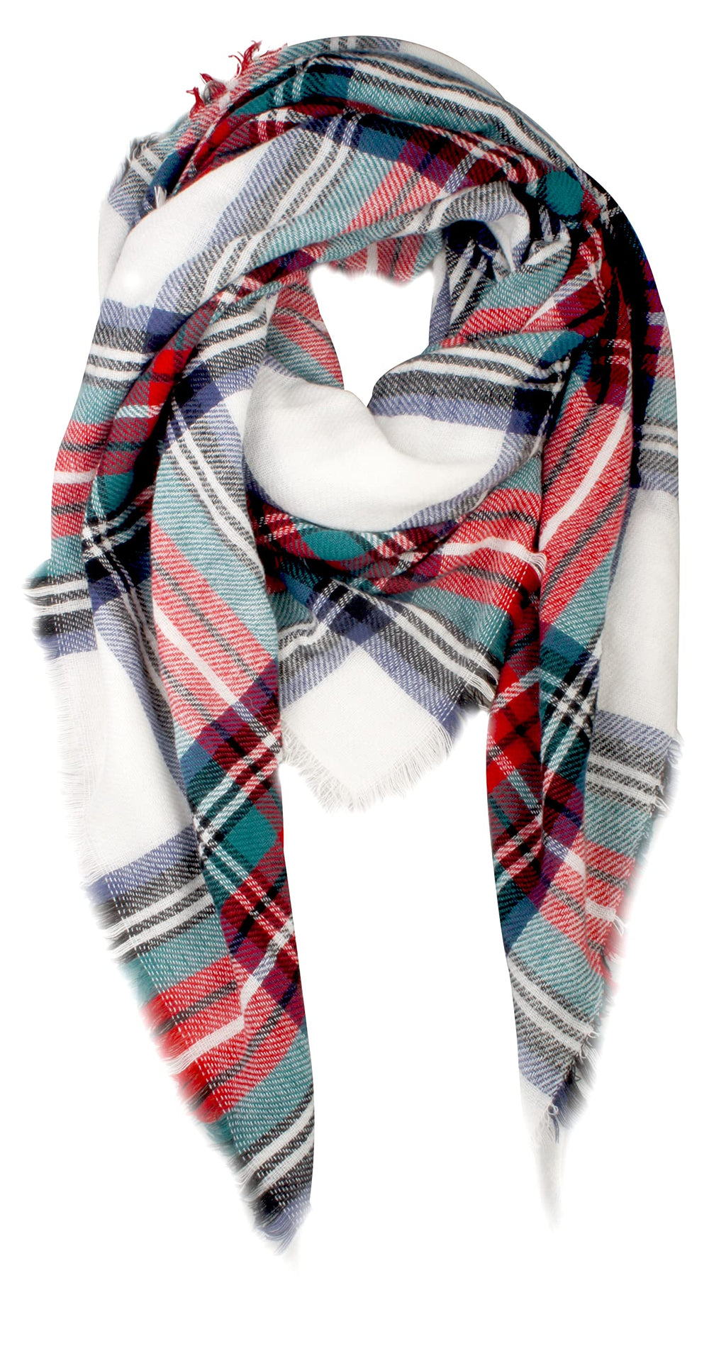 VIVIAN & VINCENT Fall Winter Scarf Classic Tassel Plaid Tartan Scarf for Women Warm Soft Chunky Large Blanket Wrap Shawl Scarves