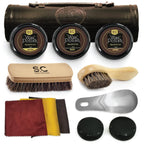 Stone & Clark 12PC Shoe Polish & Care Kit, Leather Shoe Shine Kit with Brown Wax, Shoe Brushes for Polishing, Shine Cloth & Shoe