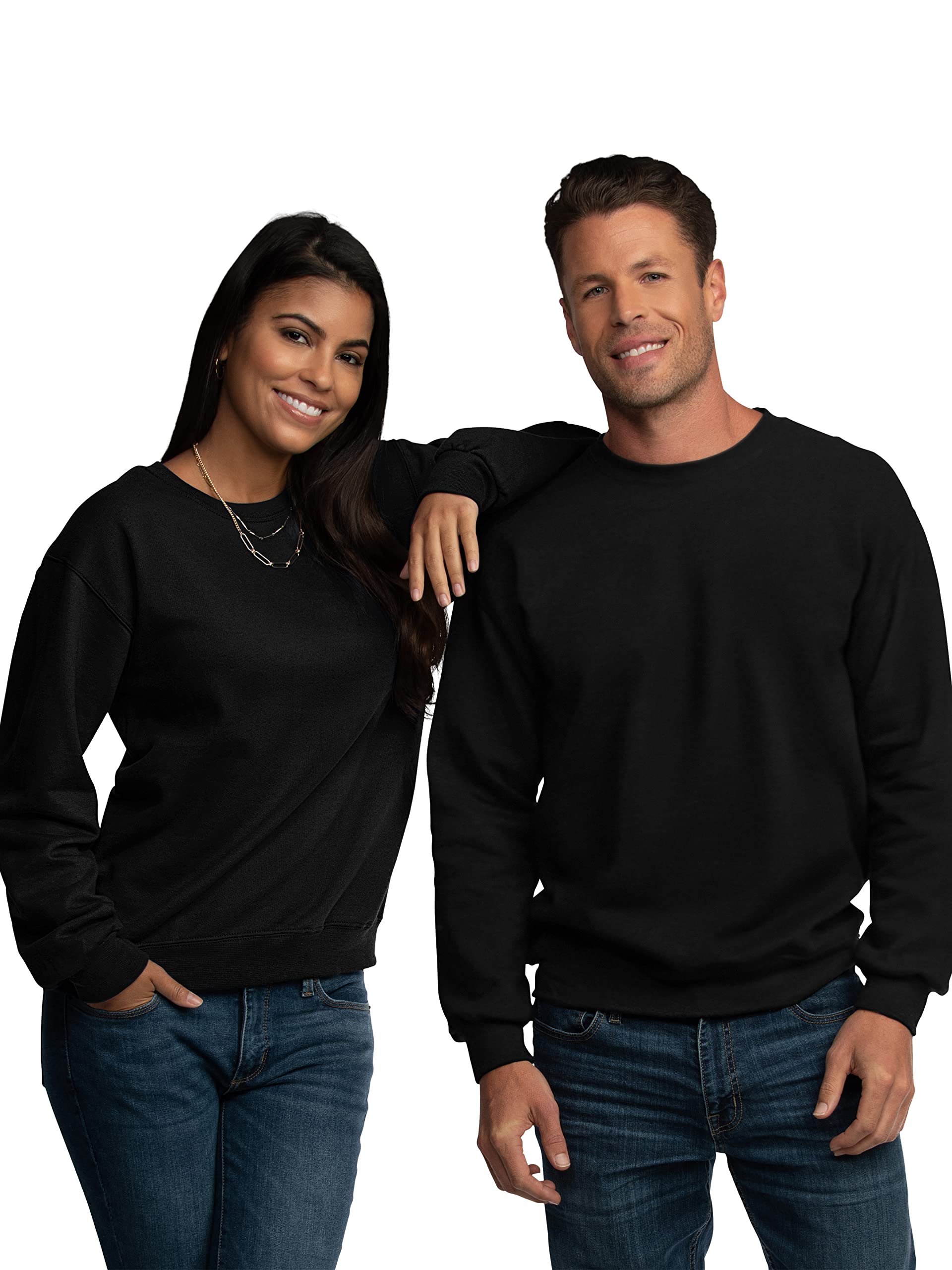 Fruit of the Loom Men's Moisture Wicking Eversoft Fleece Sweatshirt, Black, 4X-Large